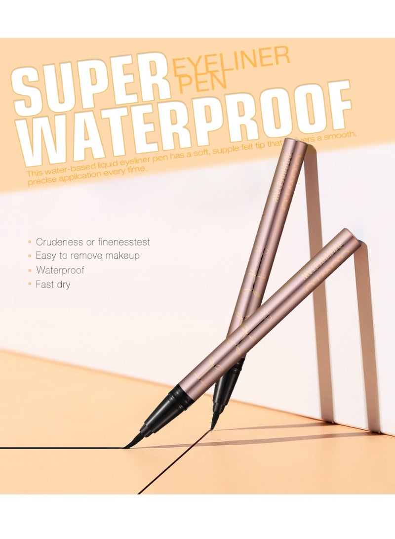 O.TWO.O Waterproof Liquid Eyeliner Super Rose Gold 01 Black 1ml - Image 2