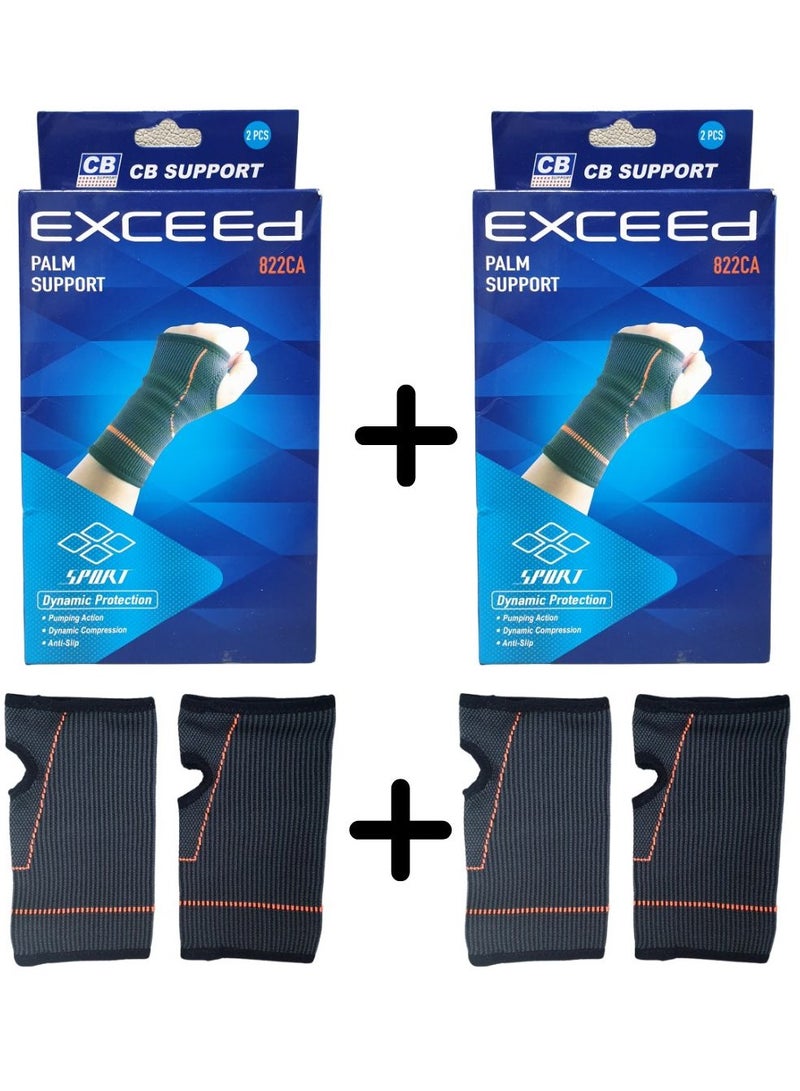 Exceed 2 Pair Exceed Anti Slip Palm And Wrist Support Brace Dynamic protection Gloves Free Size For Sport Fitness Health 822CA - Image 1