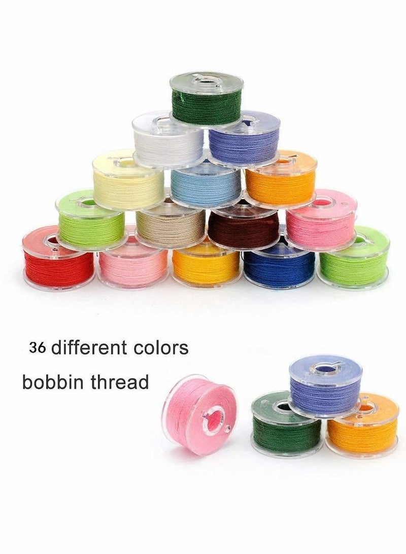 Y&D 36-Piece Sewing Machine Bobbin Thread with Storage Box Pre-Winding Reel Set Suitable for Brother/Babylock/Janome/Elna/Kenmore/Babylock/Singer (Multiple Colors) - Image 2