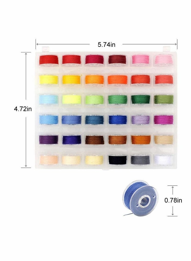 Y&D 36-Piece Sewing Machine Bobbin Thread with Storage Box Pre-Winding Reel Set Suitable for Brother/Babylock/Janome/Elna/Kenmore/Babylock/Singer (Multiple Colors) - Image 3