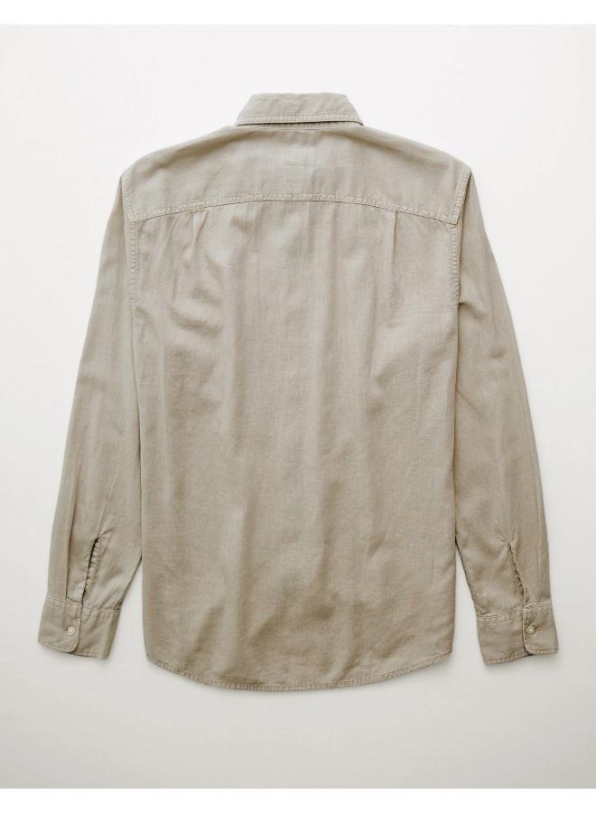 امريكان ايجل قميص بأزرار بأكمام طويلة من مزيج الكتان - Image 2