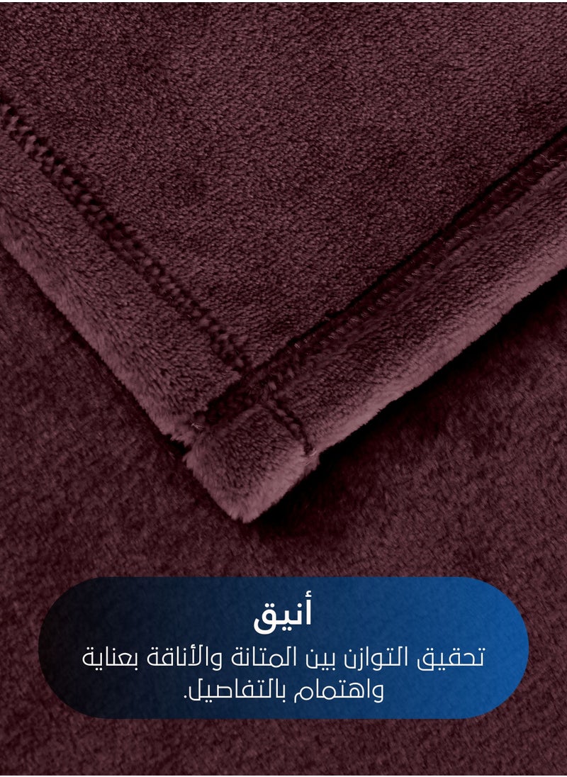سيد المنسوجات المنزلية - بطانية مخمل خفيفه بمقاس مزدوج، سلسلة مورا، 350 جم/متر مربع، 260 × 240 سم، صوف إضافي فائق النعومة لجميع فصول السنة، يستخدم كغطاء للسرير بطانيات . - Image 1