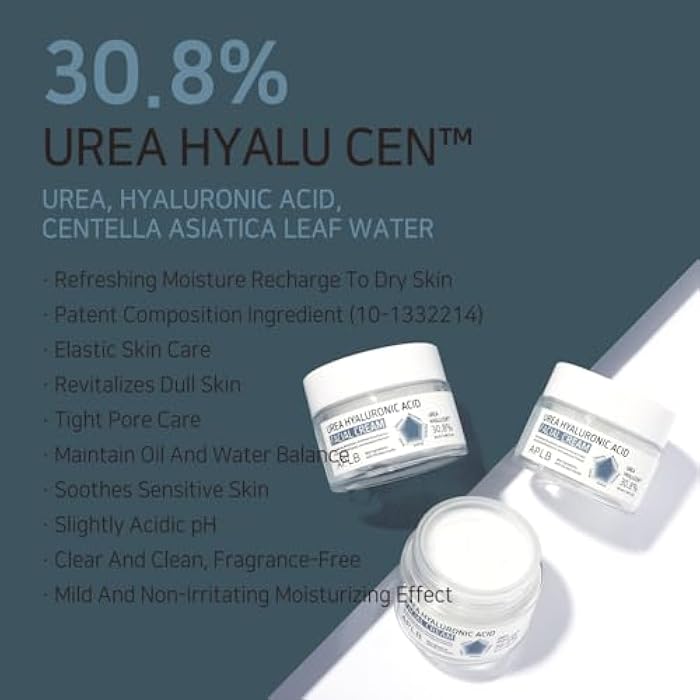 APLB Urea Hyaluronic Acid Facial Cream | UREA HYALU CEN™ 30.8% 1.86 FL.OZ/Korean Skincare, Deep hydration & Soothing, Dry skin, Wrinkle care, Revitalize for gentle and improve skin texture - Image 3