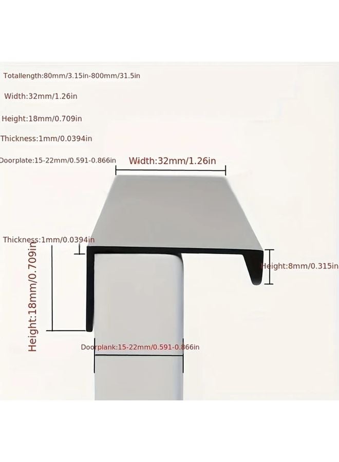 Modern Cabinet Drawer Handle Brushed Finish Silvery 80mm Length - Image 3