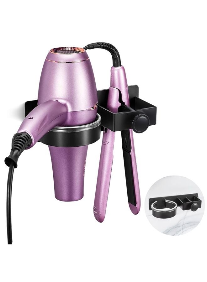 HOMESTAR Hair Straightener Holder Wall, Thickened Blow Dryer Holder Wall Mounted Stainless Steel Hairdryer Holder for Bathroom, Hair Tools Organizer & Storage Curling Iron Holder - Image 1