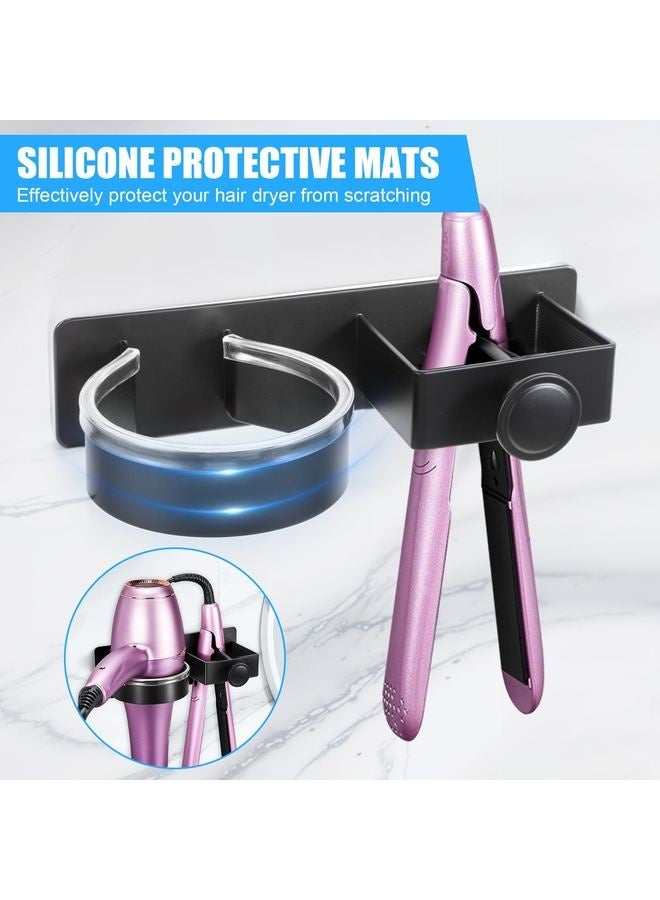 HOMESTAR Hair Straightener Holder Wall, Thickened Blow Dryer Holder Wall Mounted Stainless Steel Hairdryer Holder for Bathroom, Hair Tools Organizer & Storage Curling Iron Holder - Image 5