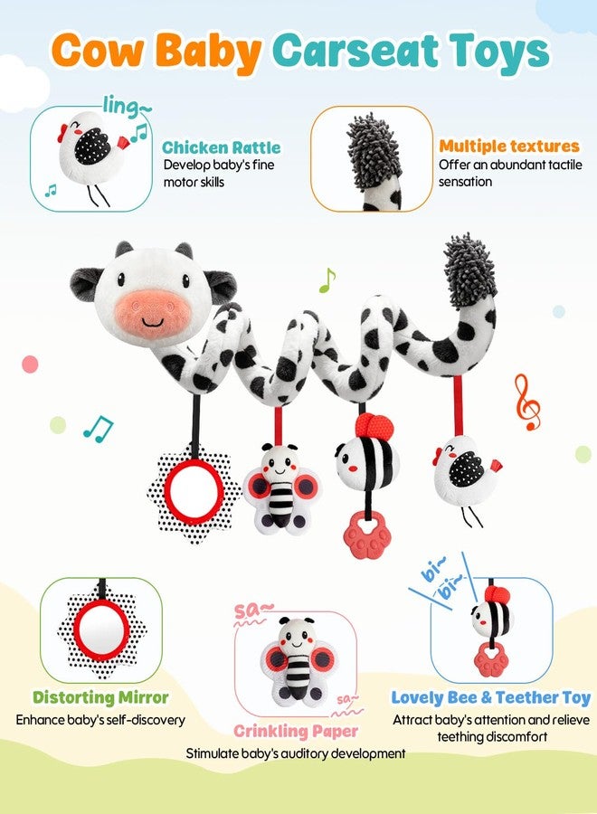 TOHIBEE Spiral Car Seat Baby Toys 0-6 Months, Infant Hanging Carseat Stroller Toys - Image 3