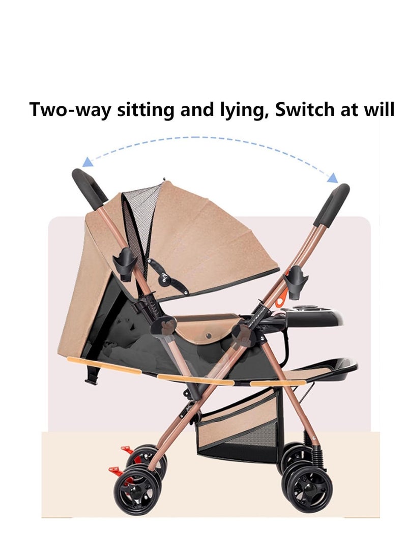 بيبي لاند عربة اطفال خفيفة الوزن قابلة للطي باتجاهين، عربة مظلة للسفر، عربات اطفال وعربات اطفال مع سلة تخزين كبيرة ومظلة، مقعد امالة، صينية اطفال، صغيرة للسفر - Image 3