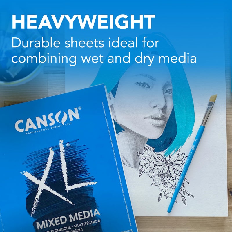 Canson XL Series Mixed Media Pad, Side Wire, 7x10 inches, 60 Sheets â€“ Heavyweight Art Paper for Watercolor, Gouache, Marker, Painting, Drawing, Sketching - Image 2