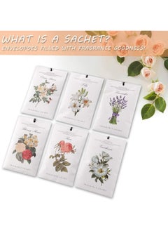 Y&D Lavender Jasmine Lily Rose Ocean Gardenia Flower Sachet 1Box 12Pcs 6 Scent Closet Air Deodorizer Freshener Scented Drawers Sachets Long Lasting Smell Goods for House Home Car Fragrance Products  - Image 5