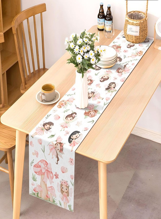 Pudodo Fairy Table Runner Enchanted Theme Girls Birthday Party Decoration Elf Mushroom Kitchen Dining Room Home Decor - Image 2