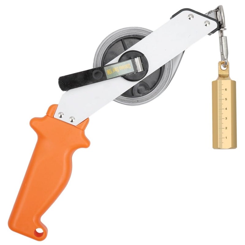33Ft Stainless Steel Oil & Water Gauging Tape with Brass Plumb Bob, Heavy Duty Depth Sounding Tape for Accurate Measurements - Image 3