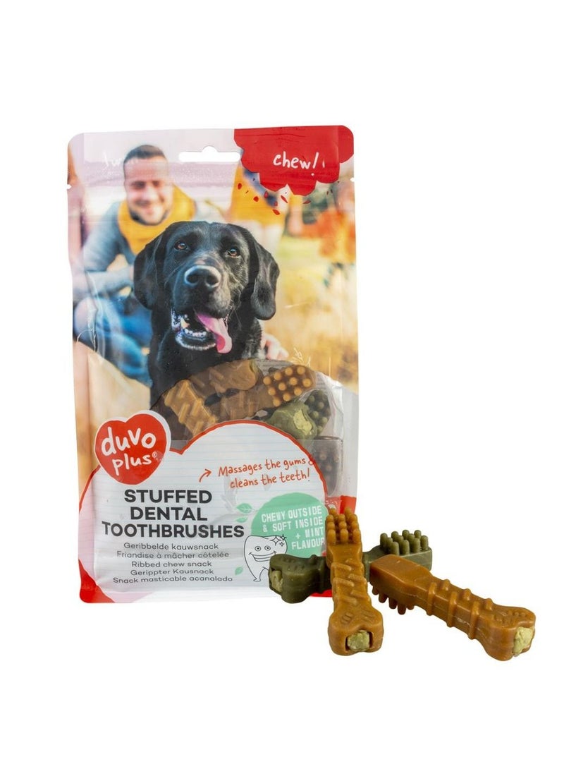 Duvo + Dog Chew Stuffed Dental Toothbrushes 8cm 20pcs 394g - Image 1