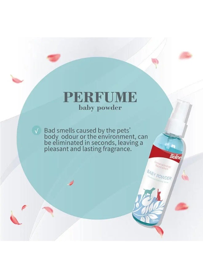 BIOLINE BABY POWDER DEODORIZING SPRAY FOR DOGS & CATS (118ML) - Image 2