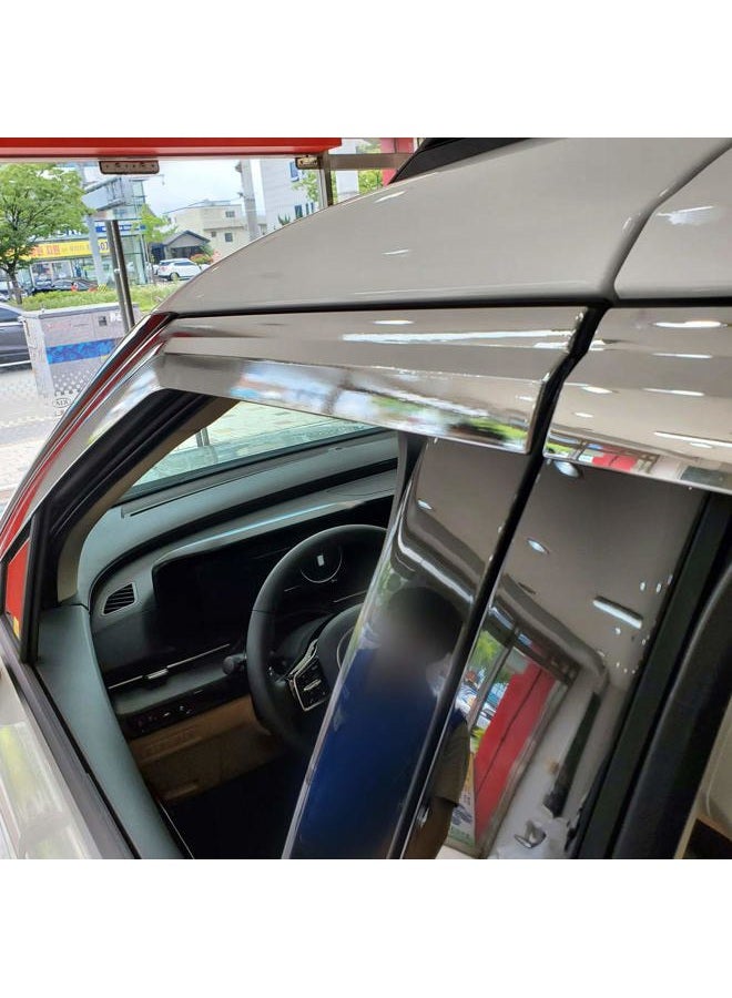 AUTO CLOVER Chrome Window Visors Side Wind Deflectors Rain Guards 4p for KIA All New 2022 Carnival MPV - Image 4