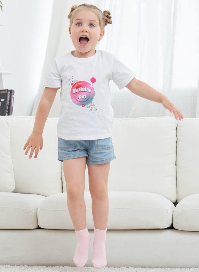 ZAPLES Baby Girls Non Slip Grip Crew Socks with Anti Skid Soles for Infants Toddlers Kids, Pink Princess 12 Pairs, 4-7 Years - Image 5