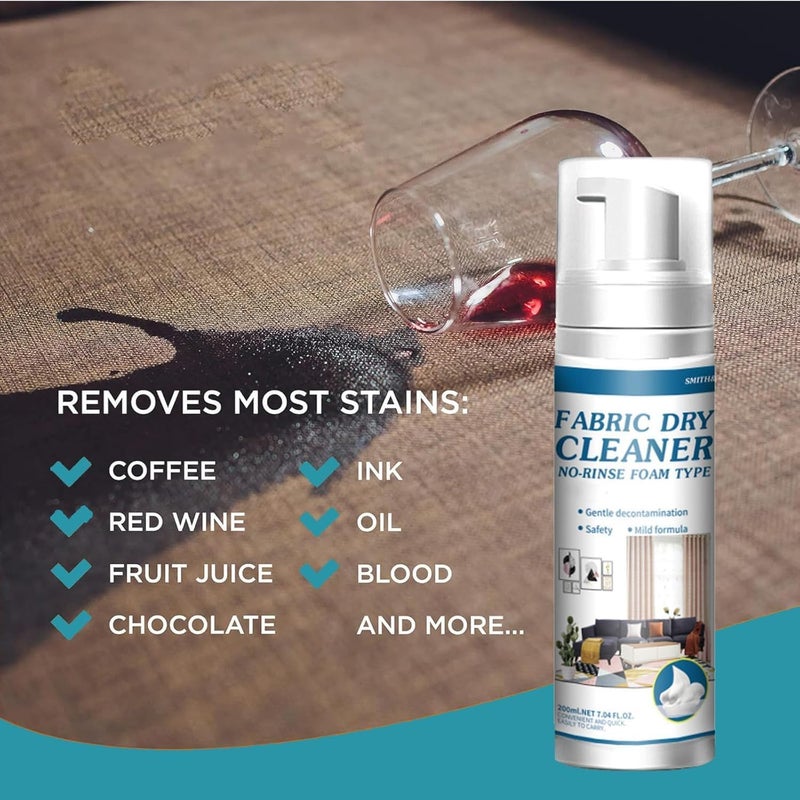 KASTWAVE Fabric Sofa Cleaner Foam, Wash-Free Dry Foam Cleaner, Dry Spot Remover for Clothes, Fabric Sofa Cleaning Foam, Fabric Dry Cleaning Foam Sprayer, Multi-Purpose Stain Dry Cleaner Rinse-free 200ML - Image 3