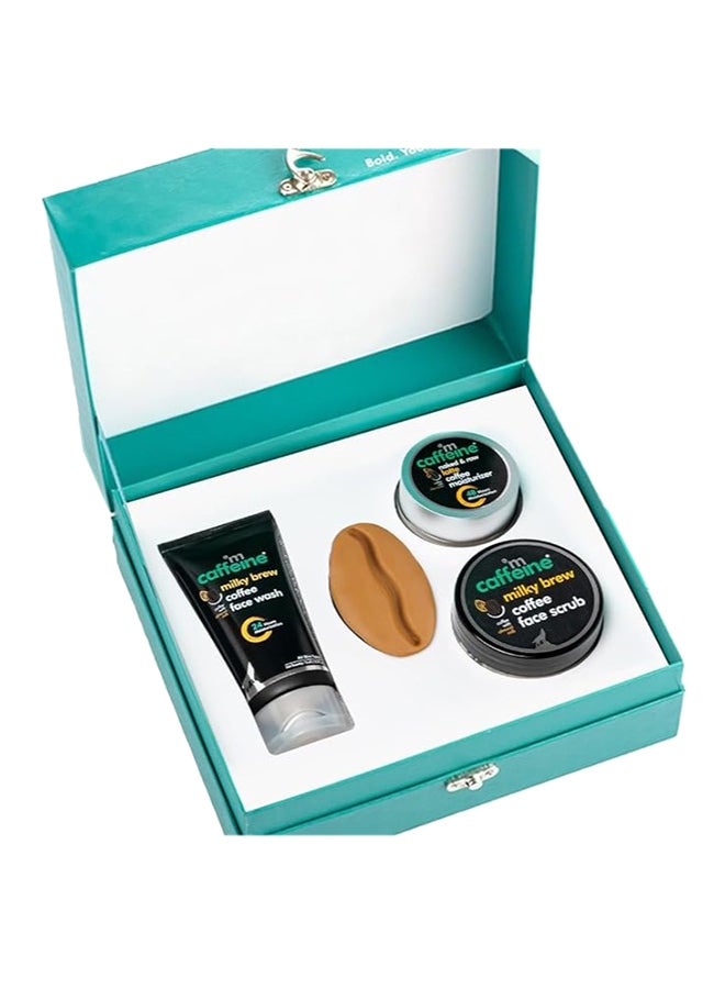 MCaffeine Milky Coffee Brew  Gift Set | With 4 Signature Products - Face Wash, Face Scrub, Face Moisturizer & Bath Soap | Special Unisex Festive Gift for Him & Her  - Image 1