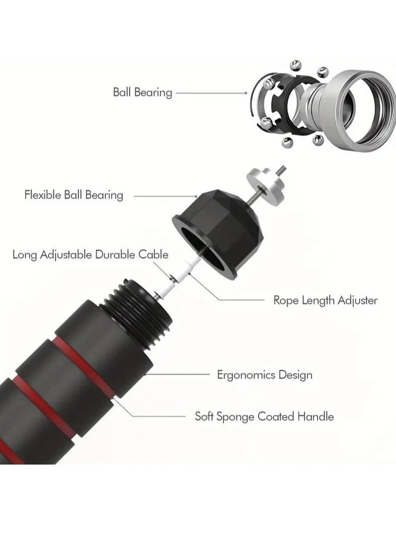 Spall Adjustable Speed Heavy Weighted Steel Wire Exercise Skipping Jump Rope|Heavy Skipping Rope PVC Weighted Speed Exercise Jump Rope Breathing Handle 360 Degree rotation  - Image 2