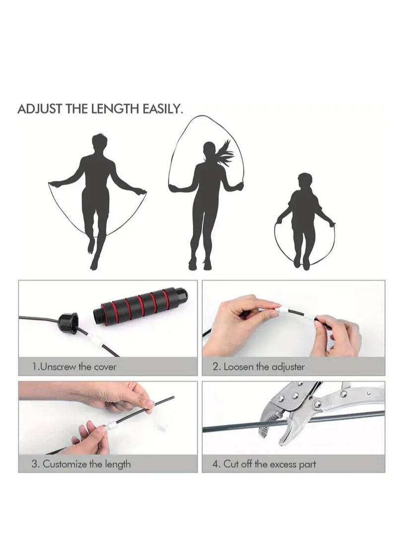 Spall Adjustable Speed Heavy Weighted Steel Wire Exercise Skipping Jump Rope|Heavy Skipping Rope PVC Weighted Speed Exercise Jump Rope Breathing Handle 360 Degree rotation  - Image 5