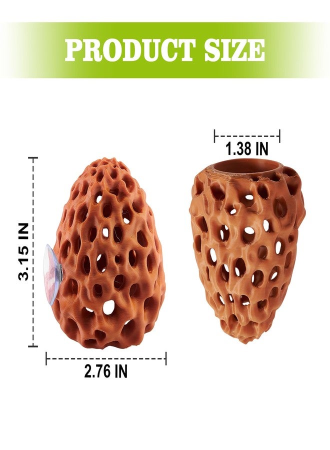 Swirge Shrimp Dome Hide, Shrimp Hides for Aquarium, Betta Fish Hideout with Suction Cup, Betta Habitat Tank Ornament Accessories, Aquarium Decor for Small Fish Guppy Hiding Resting (Brown) - Image 3