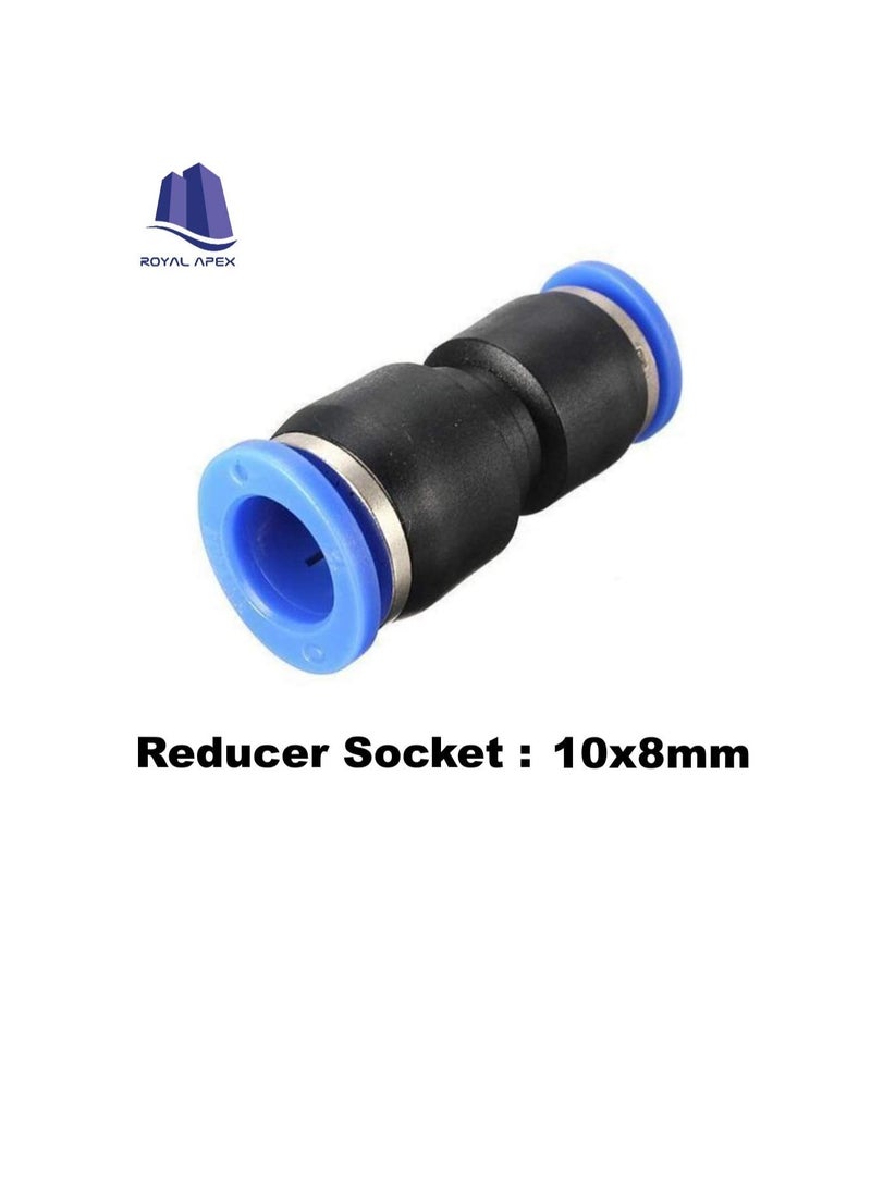 Generic - PU Pipe & Fittings Polyurethane | Pneumatic Pipe Push in to Connect Fittings (Reducer Socket - Pack of 5, 10x8mm) - Image 1