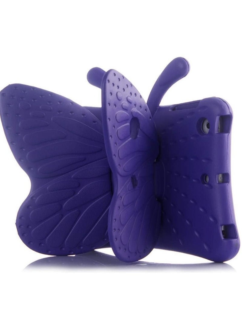 iPad 10.2 Case for Kids, iPad 8th 2020 Case, 3D Cute Cartoon Butterfly Cover Non-Toxic EVA Foam Wings Kickstand Kid-Proof Shockproof Bumper Girl Boy Gift for Apple iPad 7 8 Gen 10.2'' - Purple - Image 1