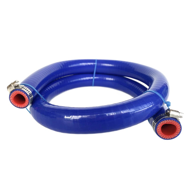 Bekelan 16MM 58 X 328FT Blue High Temp Reinforced Silicone Heater Tubing Hose Radiator Coolant Straight LineWork Pressure 145PSI4ply Reinforced5MM Thick2 Clamp - Image 2