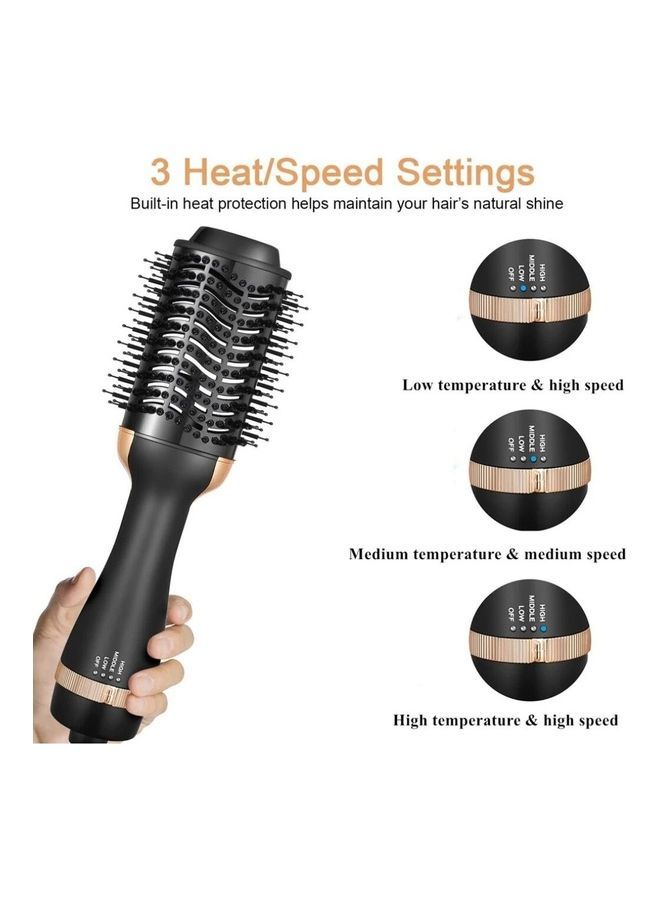 نيبمينينت مشط فرد وتجعيد وتجفيف الشعر الكهربائي الاحترافي أسود/ذهبي - Image 3