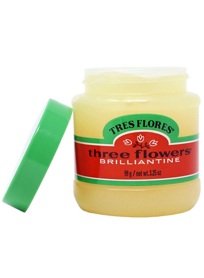 Three Flowers Solid Brilliantine, Men Hair Styling Product, 2-Pack of 3.25 Oz, Jars - Image 2