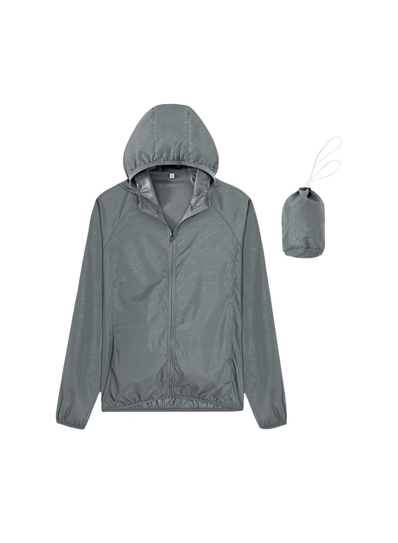 Loquat Men Quick Dry Breathable Elastic Coat Grey 