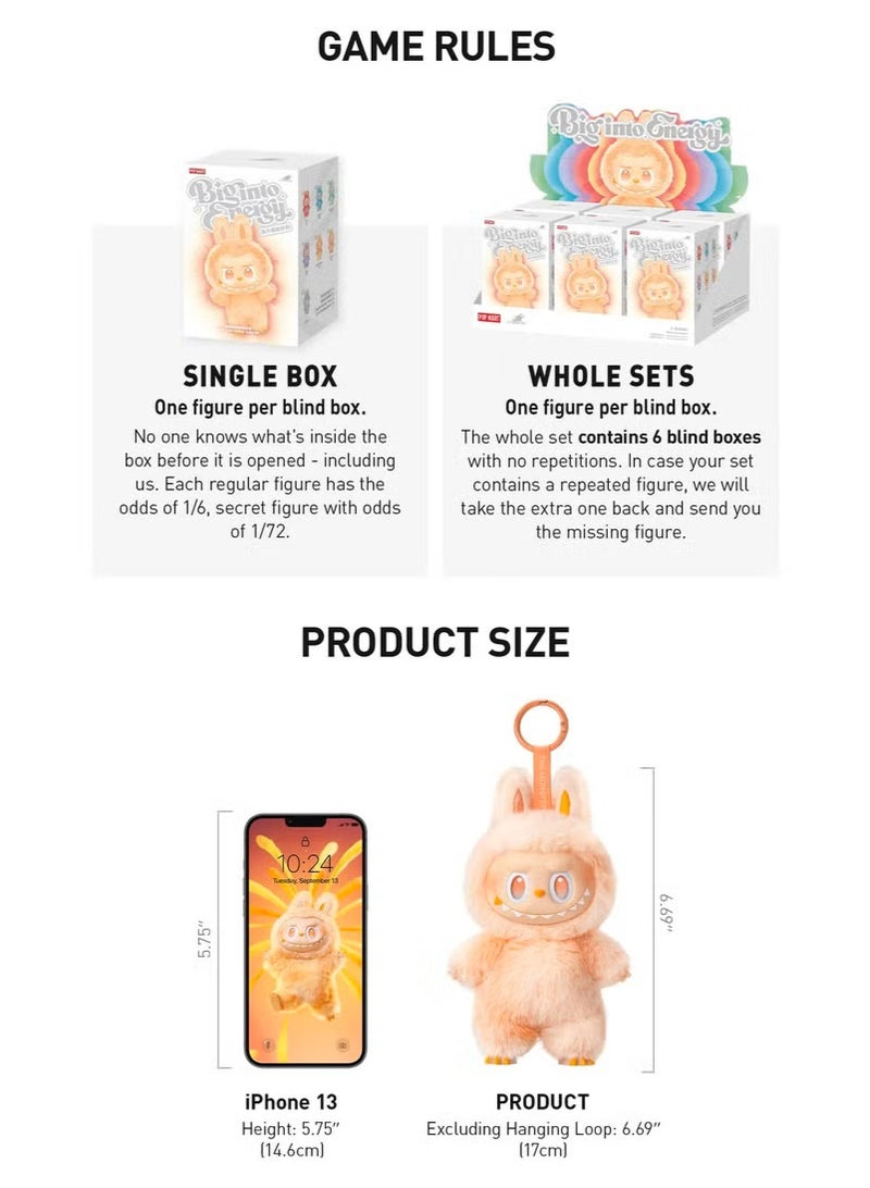 6 Pieces Box of Doll Labubu Big Into Energy Vesion Blind Box Randomly Assorted - Image 4