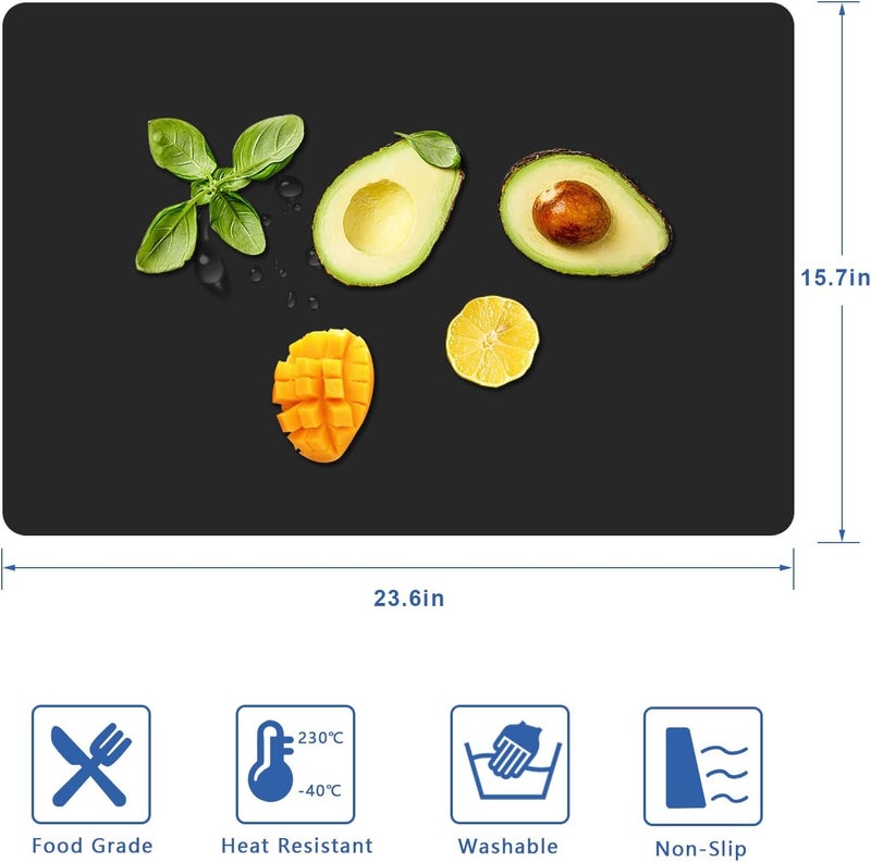 PUSCRIENO Silicone Placemats, Food-Grade Non-Slip Waterproof, Dining, Stain Resistant, Countertop Protector, Kitchen Counter Mat, Heat Resistant, Baking mat Dishwasher Safe - Image 2