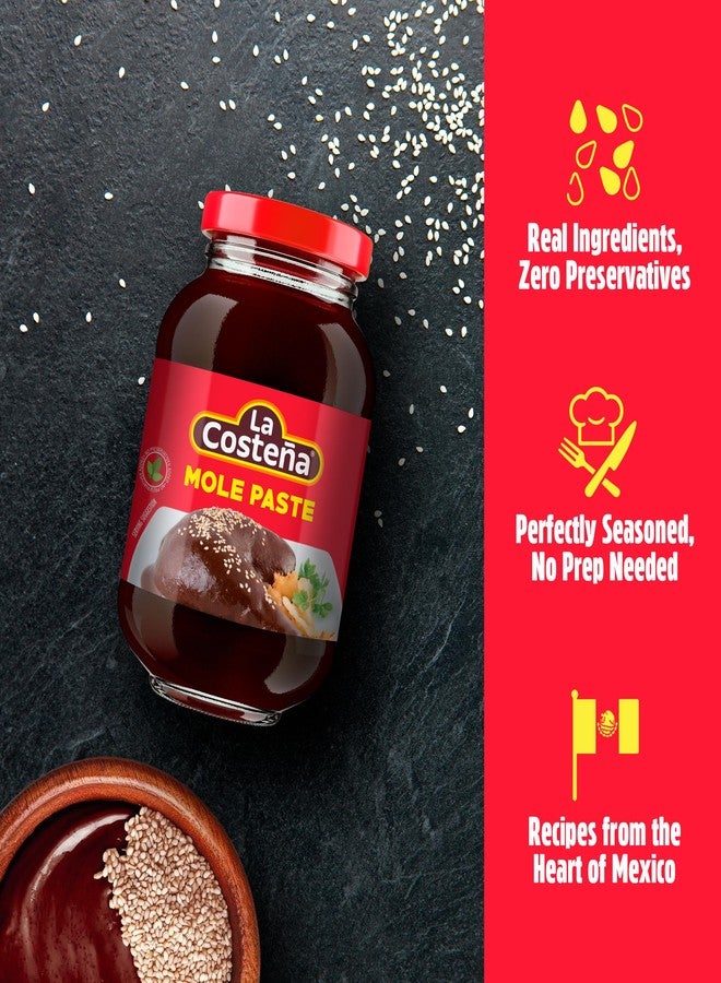 La Costeña Mild Mole Sauce - Traditional Paste with Ancho Chiles, Cacao & Spices - Mexican Food, Enchilada Seasoning, Meat Marinade, Rice, Tamale, Taco, Burger, Comida Mexicana - 9oz, 12 Pack Jar - Image 4