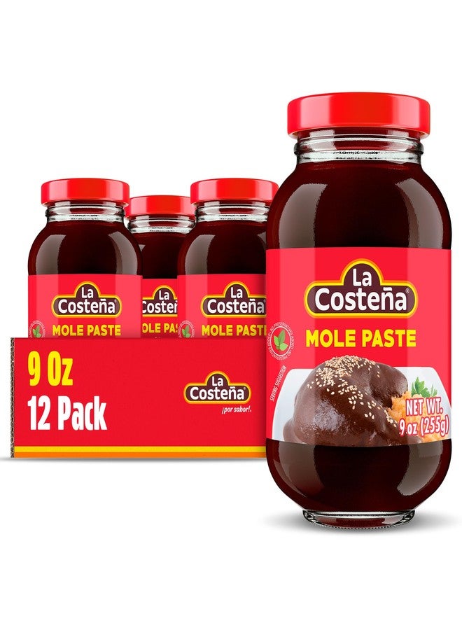 La Costeña Mild Mole Sauce - Traditional Paste with Ancho Chiles, Cacao & Spices - Mexican Food, Enchilada Seasoning, Meat Marinade, Rice, Tamale, Taco, Burger, Comida Mexicana - 9oz, 12 Pack Jar - Image 1