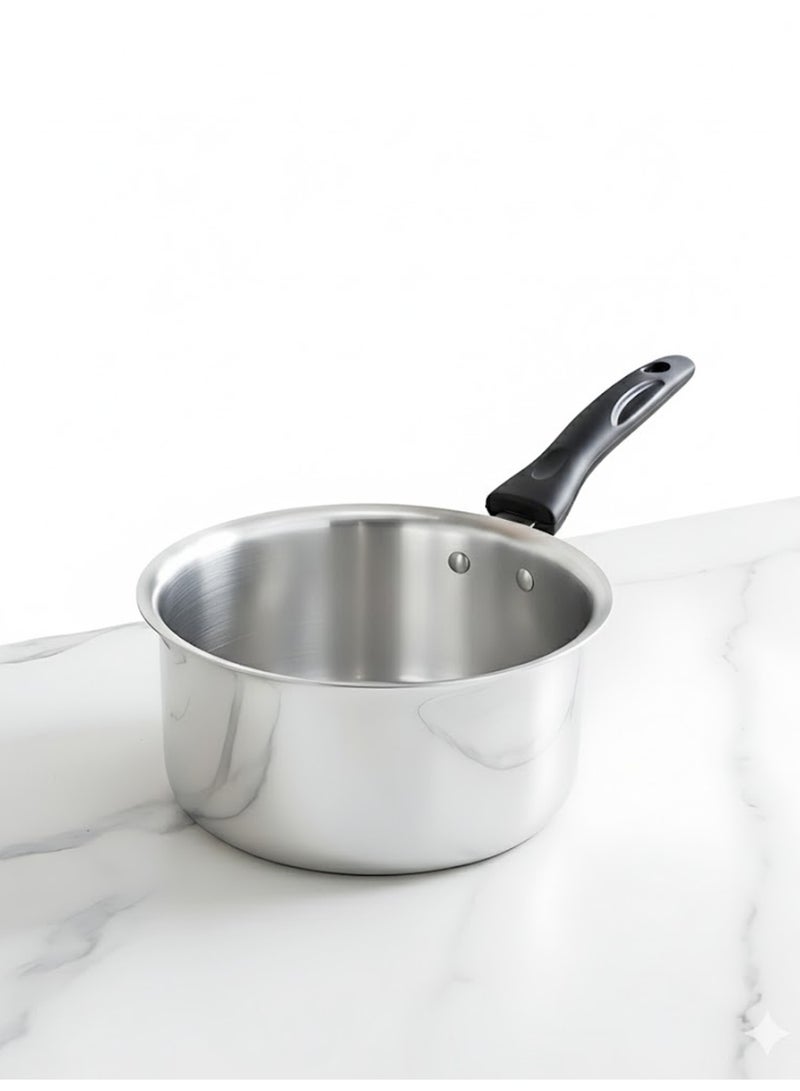 بيسبل قدر حليب من الألومنيوم الفاخر - قدر 16 سم بمقبض مقاوم للحرارة - وعاء طهي متين للمطبخ، BB1793 - Image 1
