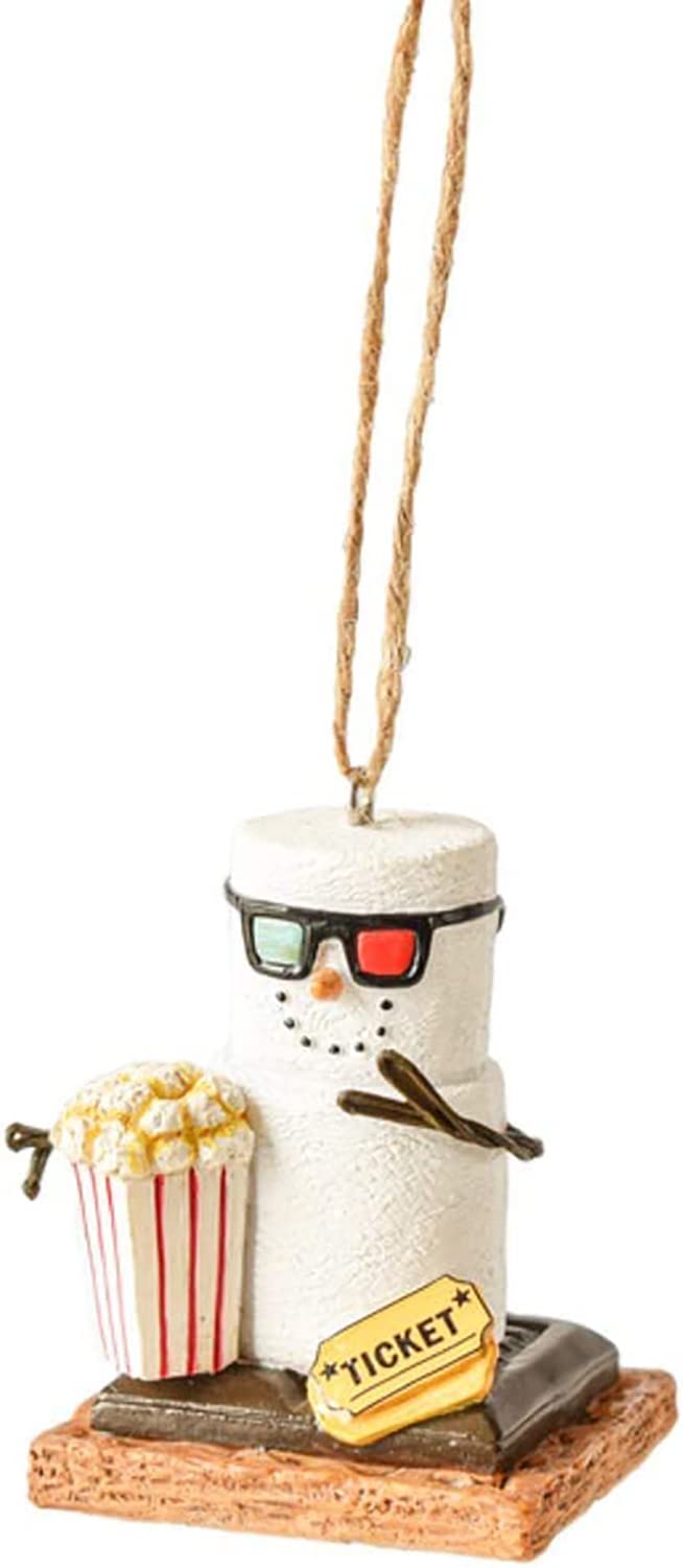 Ganz S'mores Movie Buff Ticket Trick Tree Ornament 2.6 Inch Multicolor