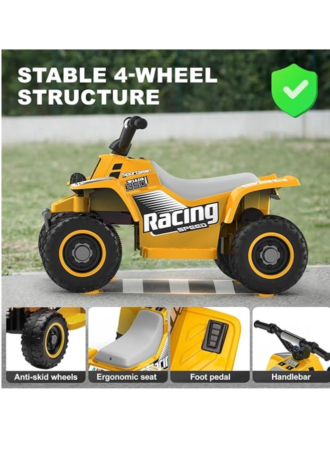 Kids Electric Ride-On ATV | 4-Wheeler Quad Bike with LED Headlights, Rechargeable Battery, and Realistic Design | Outdoor Adventure Toy for Toddlers & Kids Ages 3-6 (Yellow) - Image 3