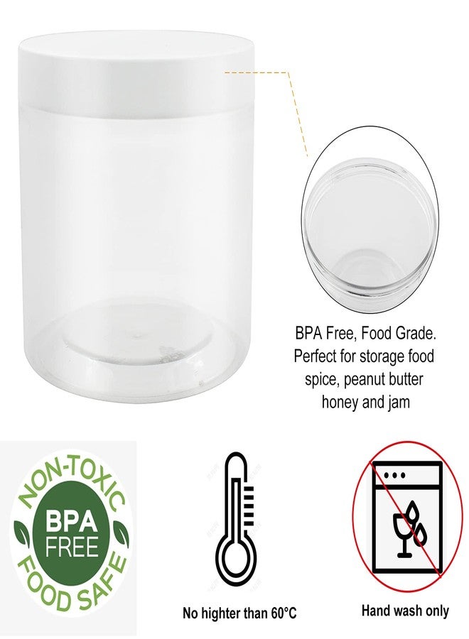 suituts 12 Pack 22 oz Plastic Jars with Lids, Large Container Jars, Clear - Image 2