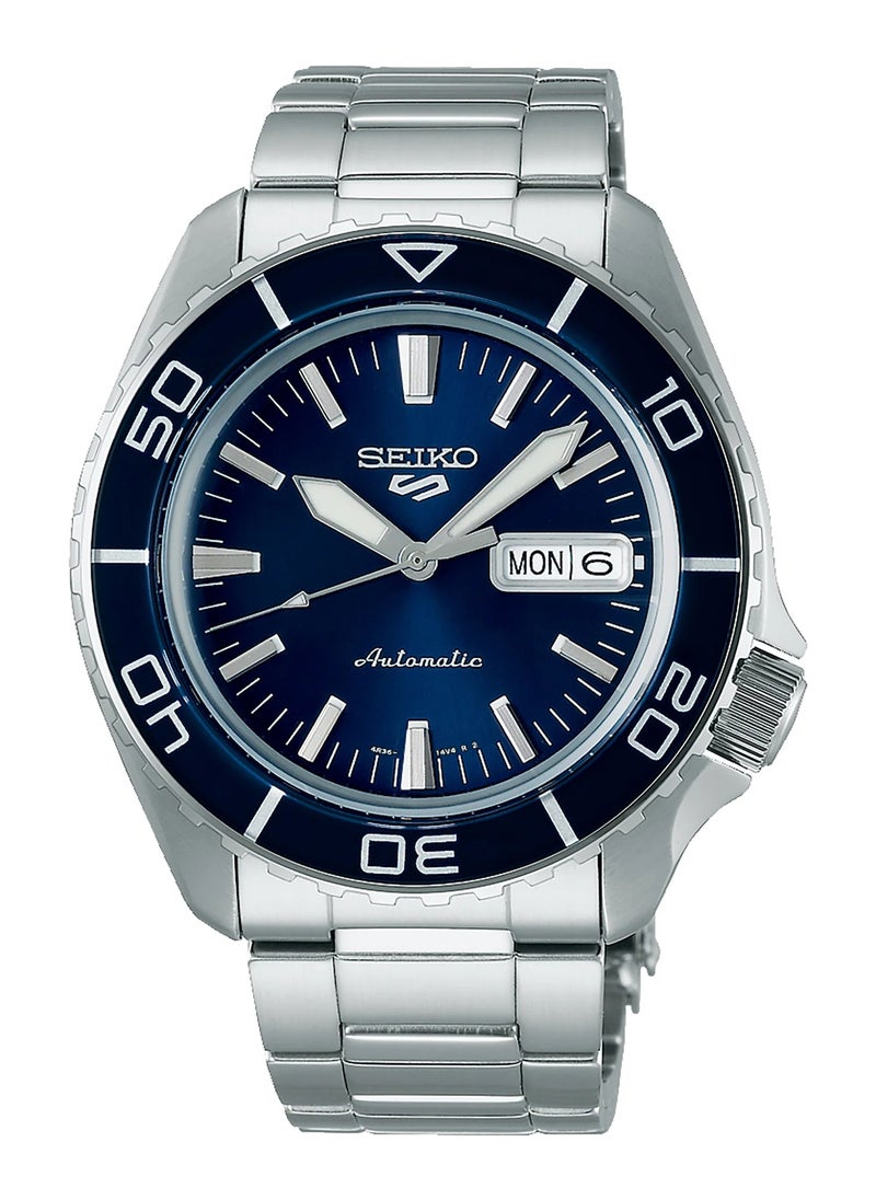 Seiko Men's New 5 Sports Blue Dial Automatic Watch - SRPK97K1  - Image 1