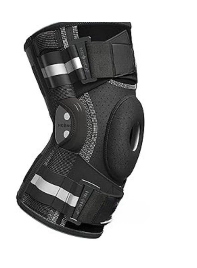 Professional XL Knee Brace with Gel Patella Pad and Removable Side Stabilizers, Medical Knee Support for Pain Relief and Sports Protection, Open-Patella Design with Anti-Slip X-Strap System, Copper-Infused Comfortable Material for Day and Night Wear - Image 1