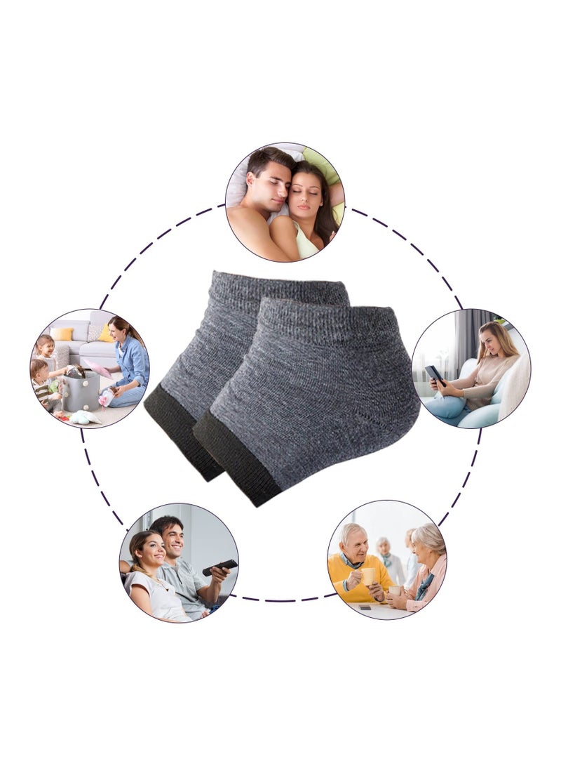 KASTWAVE Moisturizing Gel Socks, Soft Gel Heel Repair Cracked Heels Treatment, Dry Foot Skin Open Toe Silicone Sock for Spa, Day Night Care for ang Women (10 Pair/Dark Grey) - Image 5