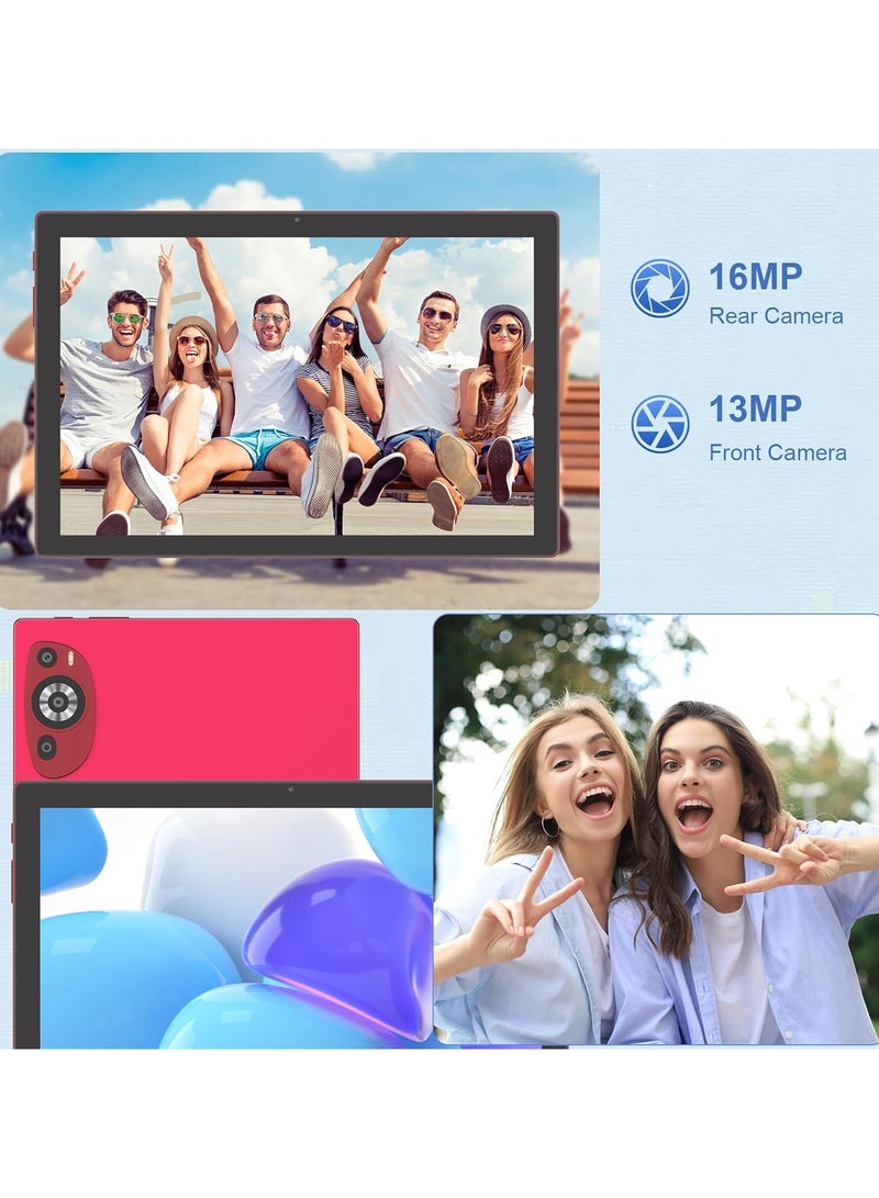 REBENUO CM8200plus 10.1 Inches Tablet,Android 14 Tab,5G Tablet Dual SIM 8GB RAM 256GB ROM,10000mAh Battery With Bluetooth Keyboard,Mouse and Speaker  (Red) - Image 4