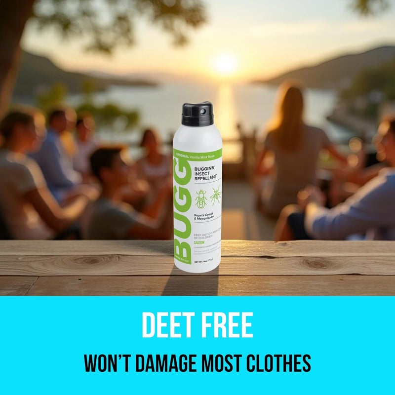 Buggins Original - Insect Repellent - Mosquitoes & Gnats, DEET Free, Non-Greasy - 6 oz Continuous Spray Can - Image 2