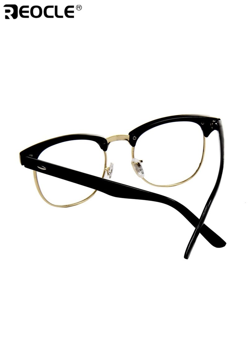 ريوكل نظارات ذات تصميم إطار نصف دائرية عتيقة بحماية من الضوء الأزرق ومناسبة للجنسين، نظارات عتيقة مع حماية من الأشعة فوق البنفسجية لنمط الحياة اليومية في الهواء الطلق - Image 5