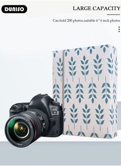 DUNISO 200 Pockets Photo Album with Writing Space and Front Window, Waterproof Linen Photo Album for 4 * 6 Inches photos, Portable Grass pattern Photo Album for Baby Boys Girls Travel Wedding Family  - Image 3