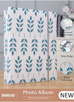 200 Pockets Photo Album with Writing Space and Front Window, Waterproof Linen Photo Album for 4 * 6 Inches photos, Portable Grass pattern Photo Album for Baby Boys Girls Travel Wedding Family