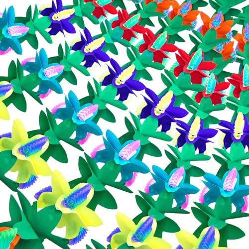 FUTUREPLUSX 6PCS Tropical Garland Party Decorations, 9.8 ft Multicolored Tissue Paper Hibiscus Flower Summer Banner for Birthday Beach Theme Luau Moana Hawaiian Party Supplies Jungle Decor - Image 1