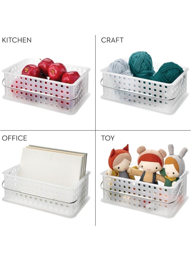 InterDesign iDesign Portable Shower Caddy Basket with Handle for Dorm or Bathroom - Clear/Frost - Made in USA - Image 3