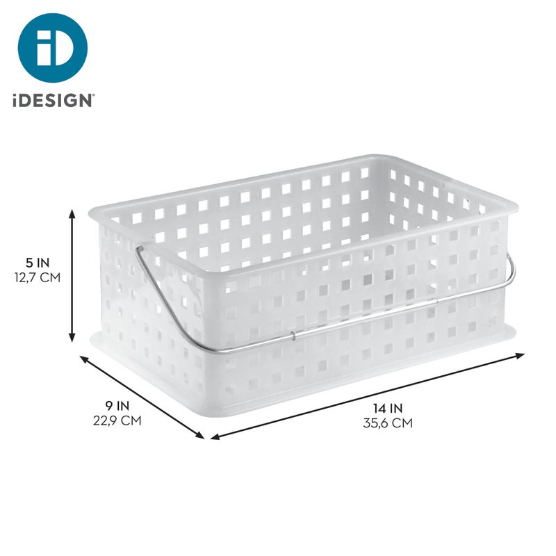 InterDesign iDesign Portable Shower Caddy Basket with Handle for Dorm or Bathroom - Clear/Frost - Made in USA - Image 4